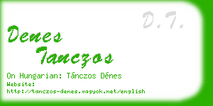 denes tanczos business card